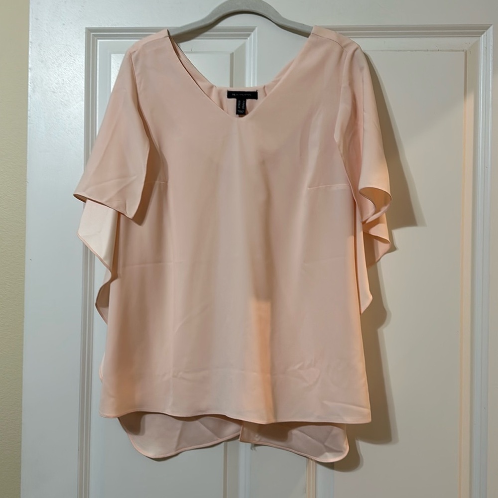 H by Halston Pastel Pink Crepe Flowy Blouse,‎ Women’s Size 6